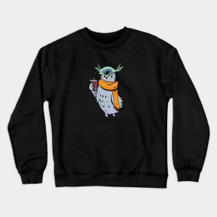 Owl with latte Crewneck Sweatshirt